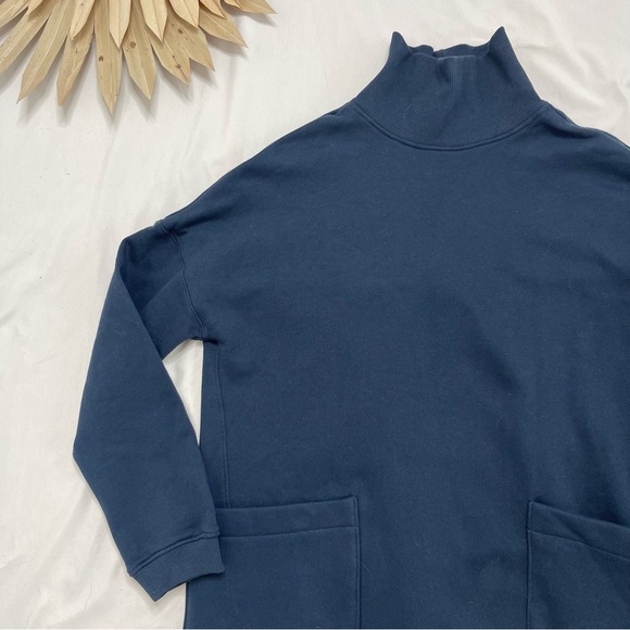 Tuckernuck Pomander Place Navy Blue Porter Mock Sweatshirt Pocket Dress Size XS - Picture 4 of 9